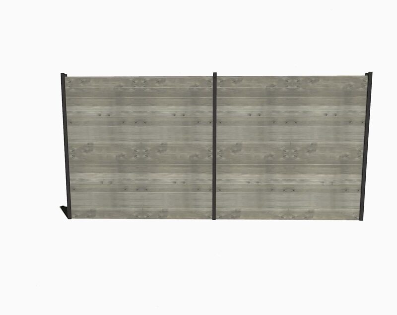 Kit Clôture Bois Massif | Pin Sylvestre Traité Autoclave Gris 