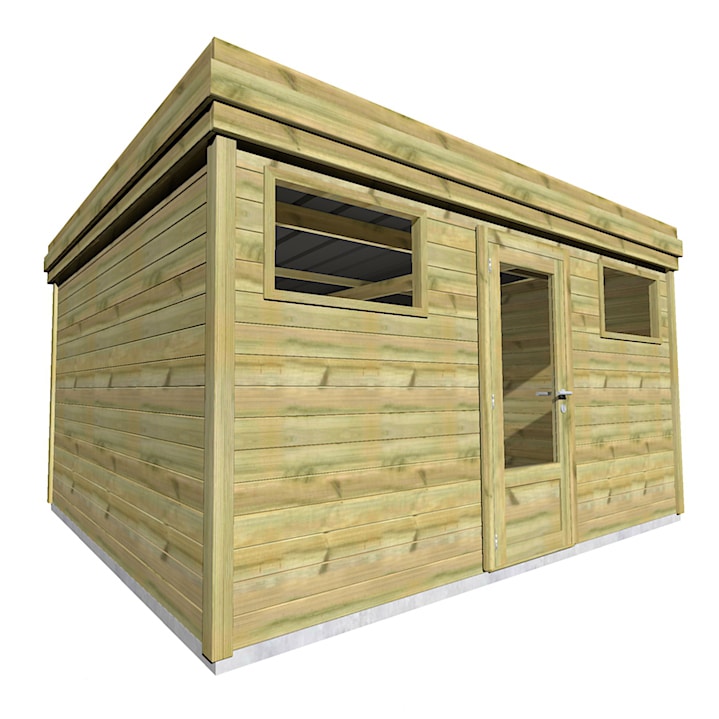Abri de jardin sur mesure 4,46×3,71m – Porte & 2 Fenêtres – Surface : 16,5m2 | 3 029,90€