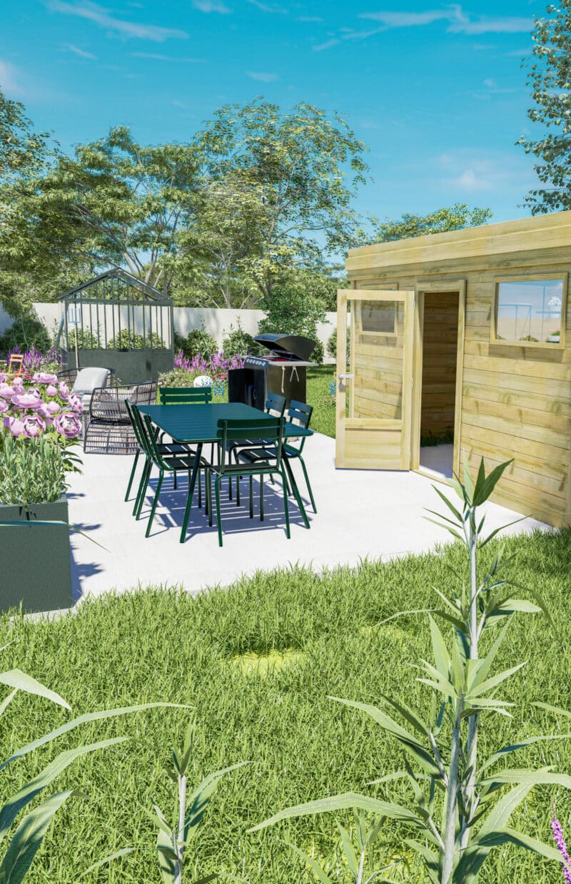 Configurez le votre Téléchargez la notice de montage Positionnez ce modèle en réalité augmentée dans votre jardin. Flashez ce QR-code ou restez appuyé si vous êtes déjà sur mobile