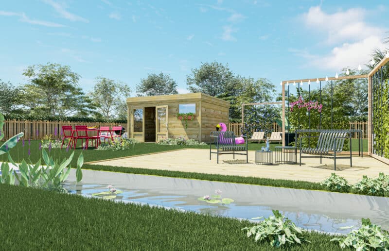 Configurez le votre Téléchargez la notice de montage Positionnez ce modèle en réalité augmentée dans votre jardin. Flashez ce QR-code ou restez appuyé si vous êtes déjà sur mobile