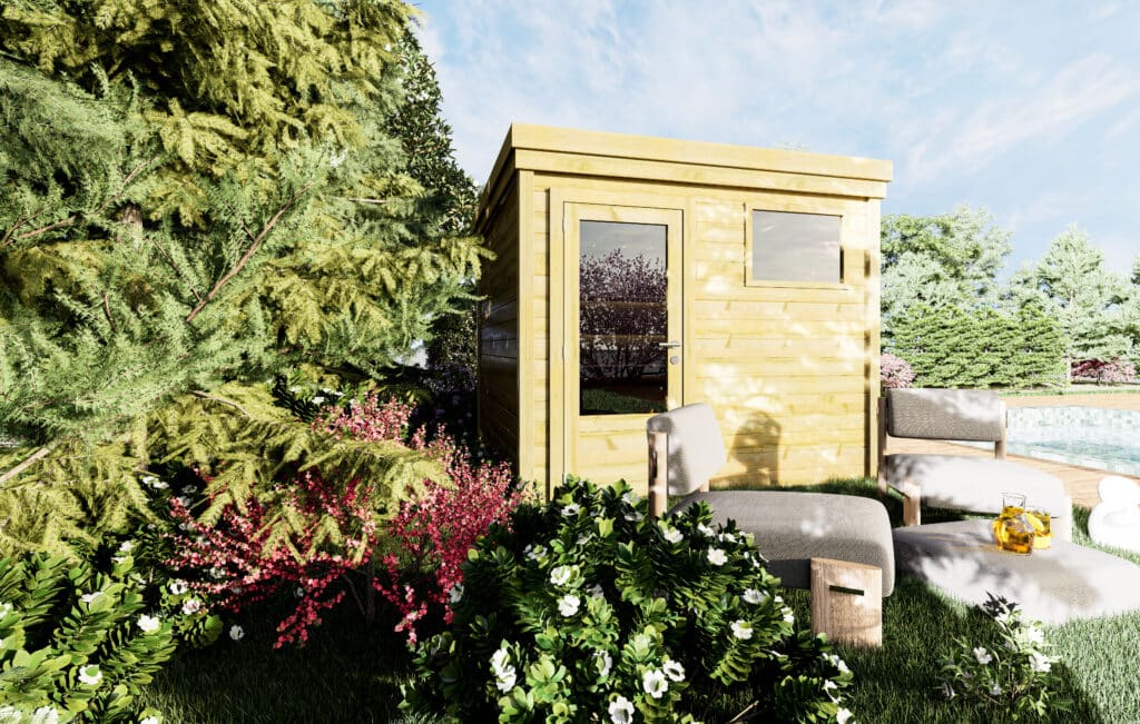 Cet abri de jardin autoclavé utilise principalement du sapin rouge du Nord, également connu sous le nom de Pin Sylvestre, traité en autoclave de classe quatre pour garantir une grande durabilité. Ce bois, plus dense que le sapin blanc, garantit une grande durabilité à votre abri de jardin.