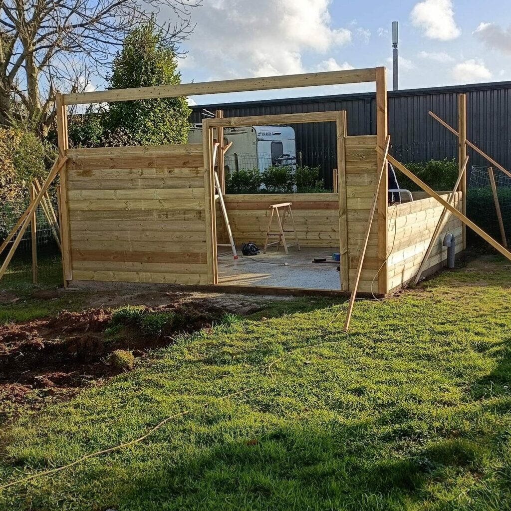 abri de jardin en bois, pose, construction