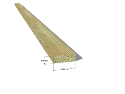 Latte en pin sylvestre traité autoclave vert classe 4 – Section 20x60 mm
