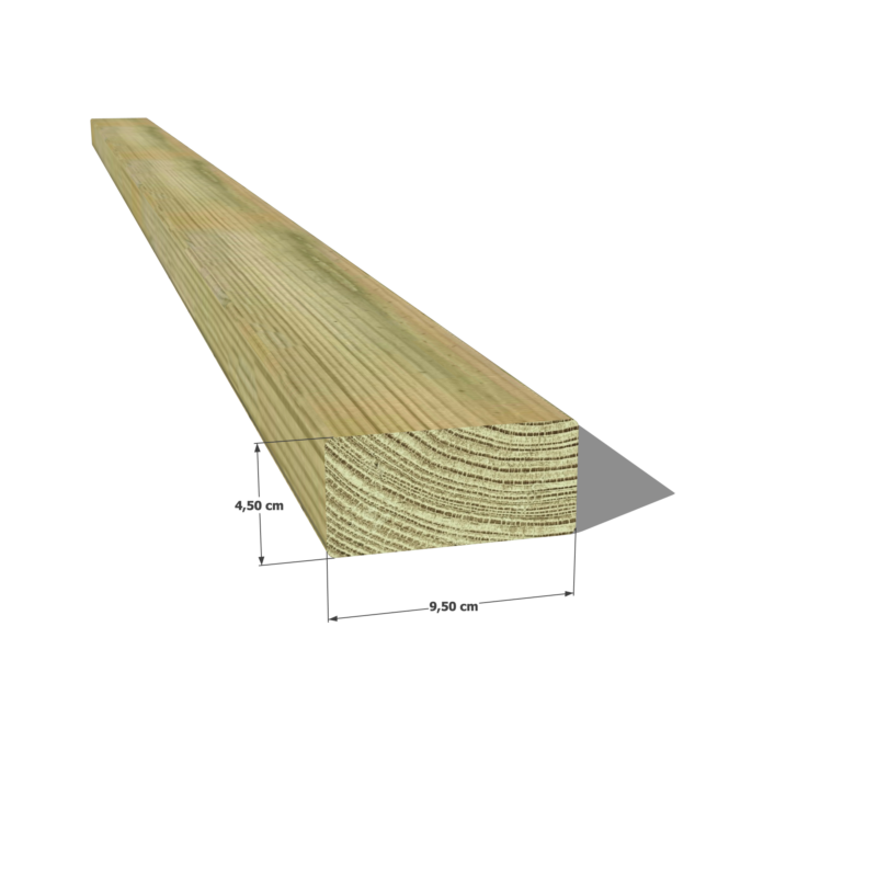 👉 Optez pour un chevron robuste et durable avec notre section 45x95 mm en pin sylvestre autoclave vert classe 4 ! 💪