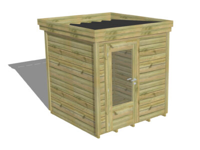 Chalet de qualité Porte simple vitrée | Plancher