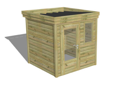 Abri de Jardin bac acier Porte simple vitrée / Fenêtre verticale