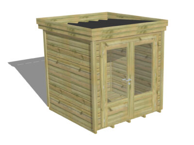 Abri de Jardin contemporain  / Porte double vitrée | Plancher