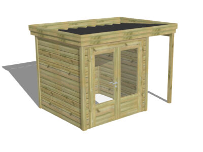 Atelier en kit  / Porte double vitrée | Extension de toiture