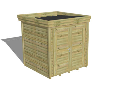 Cabane de rangement  / Porte double Pleine | Plancher