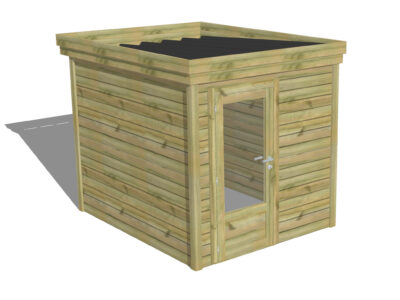 Chalet en bois sur-mesure Porte simple vitrée
