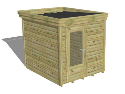 Chalet de qualité Porte simple vitrée | Plancher
