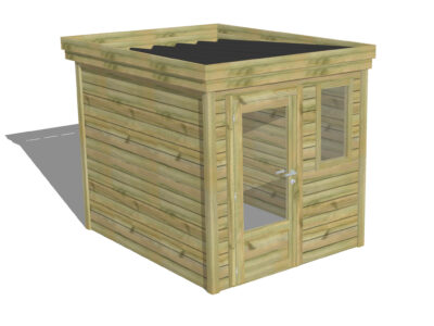 Abri de Jardin bac acier Porte simple vitrée / Fenêtre verticale