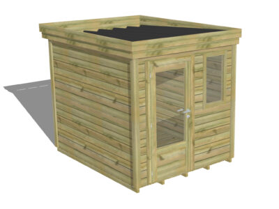 CHALET DE JARDIN Porte simple vitrée / Fenêtre verticale | Plancher