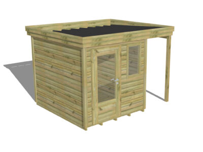 Abri De stockage Porte simple vitrée / Fenêtre verticale | Plancher | Extension de toiture