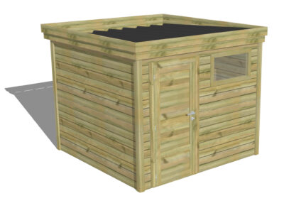 ABRI DE JARDIN Porte simple Pleine / Fenêtre verticale - 2.64 m, 2.64 m