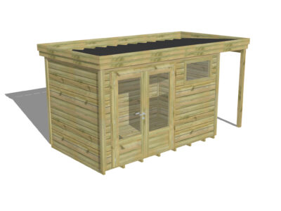 Pool house Porte double vitrée / Fenêtre horizontale | Plancher | Extension de toiture