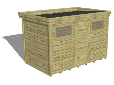ABRI EN BOIS Fenêtre horizontale / Porte simple Pleine / Fenêtre horizontale | Plancher