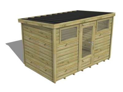 Abri de jardin Essentiel - Fenêtre horizontale / Porte simple vitrée / Fenêtre horizontale | Plancher