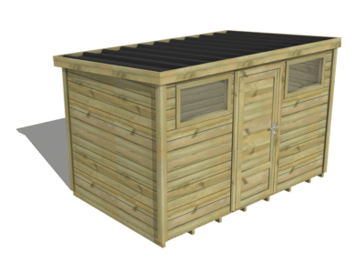 Abri de jardin Essentiel - Fenêtre horizontale / Porte simple pleine / Fenêtre horizontale | Plancher