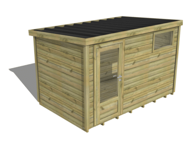 Abri de jardin Essentiel - Porte simple vitrée / Fenêtre verticale | Plancher - 3.44 m, 2.14 m