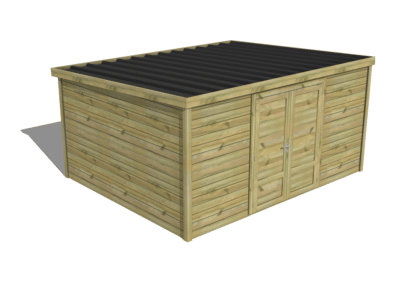 Abri de jardin Essentiel -  / Porte double pleine - 4.34 m, 3.44 m