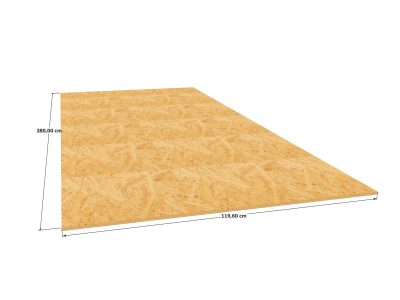 Panneau OSB 3 à bords droits – Dimensions 1196x2800 mm – Épaisseur 12 mm