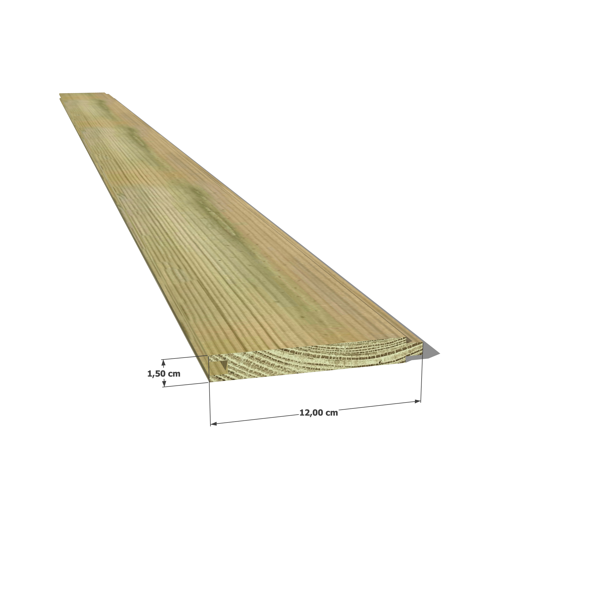 15x110 👉 Optez pour une planchette emboîtable robuste et esthétique avec notre section 15x110 mm en pin sylvestre autoclave vert classe 4 ! 💪