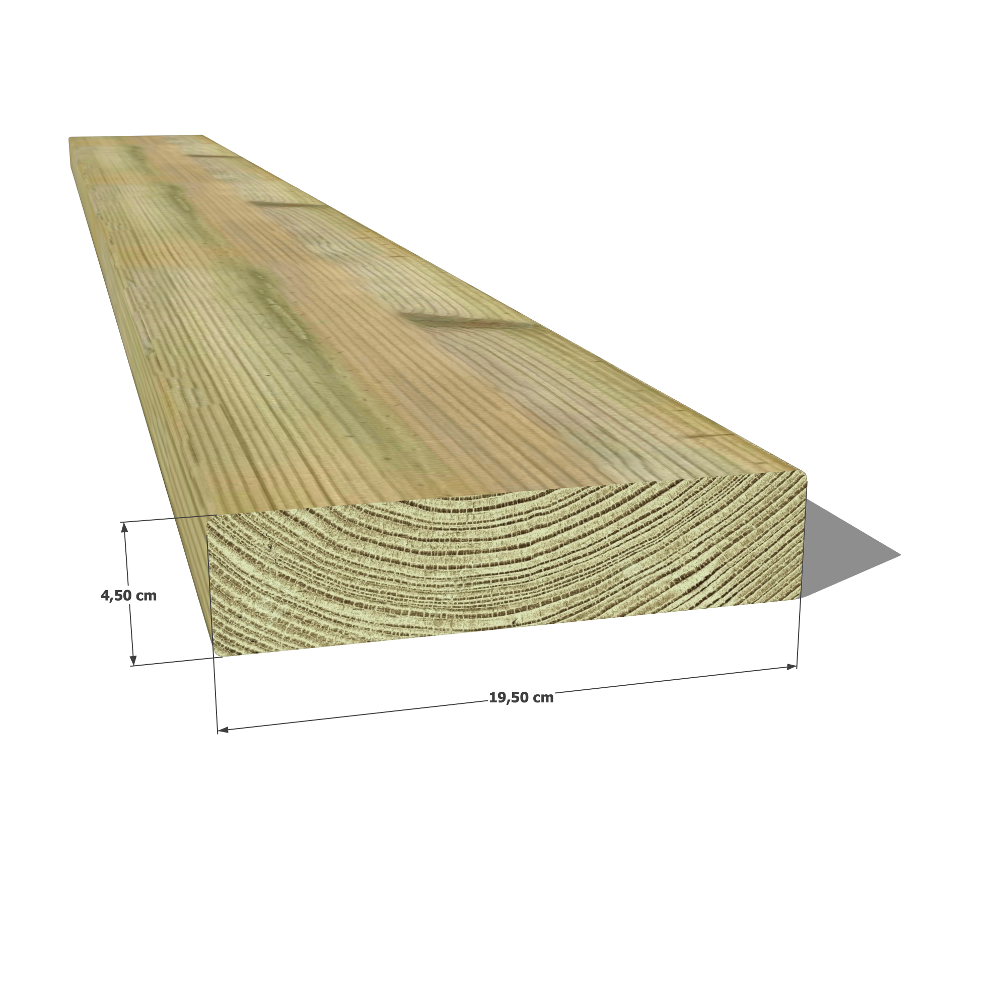 45x195 👉 Optez pour un madrier / chevron robuste et durable avec notre section 45x195 mm en pin sylvestre autoclave vert classe 4 ! 💪