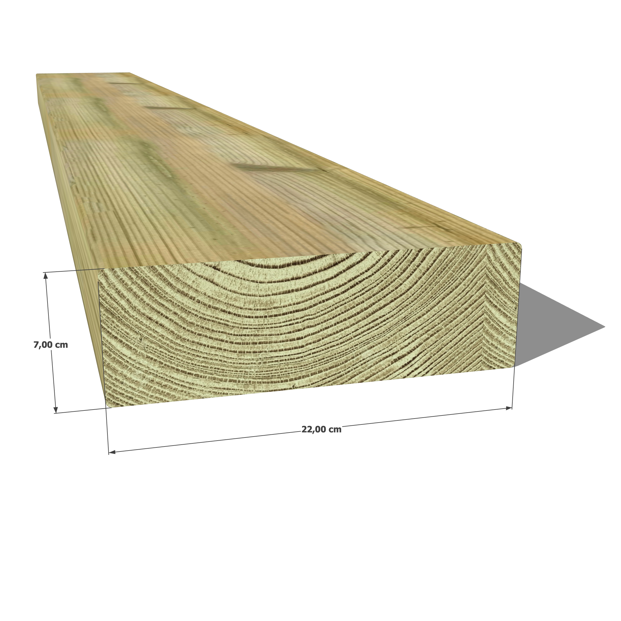70x220 👉 Optez pour un madrier robuste et durable avec notre section 70x220 mm en pin sylvestre autoclave vert classe 4 ! 💪