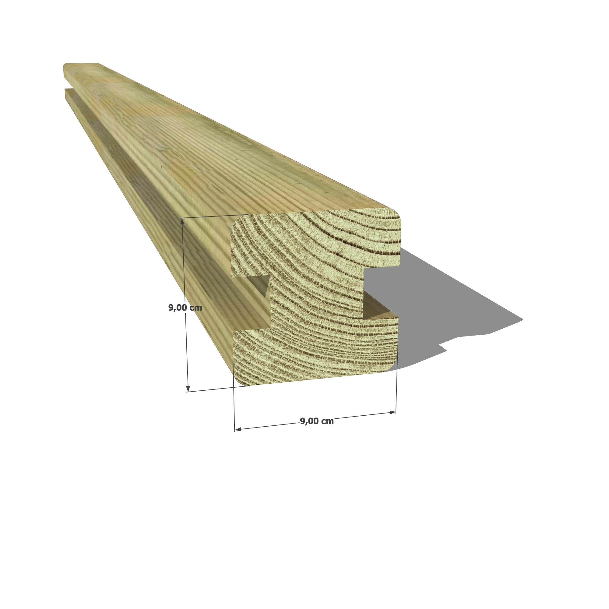 👉 Optez pour un poteau profil H robuste et durable avec notre section 90x90 mm H en pin sylvestre autoclave vert classe 4 ! 💪